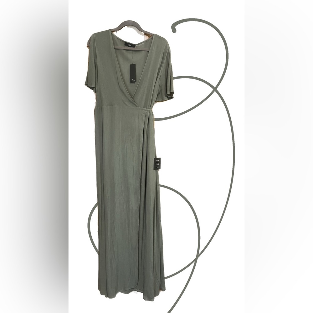 Much Obliged Washed Olive Green Maxi Dress from lulus.com